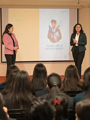 Students watching presentation at Top private university in Sikkim